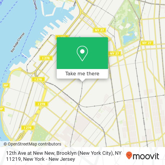 12th Ave at New New, Brooklyn (New York City), NY 11219 map