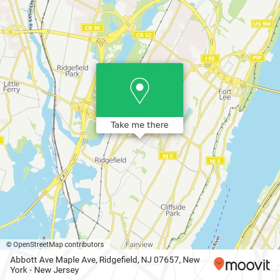 Mapa de Abbott Ave Maple Ave, Ridgefield, NJ 07657