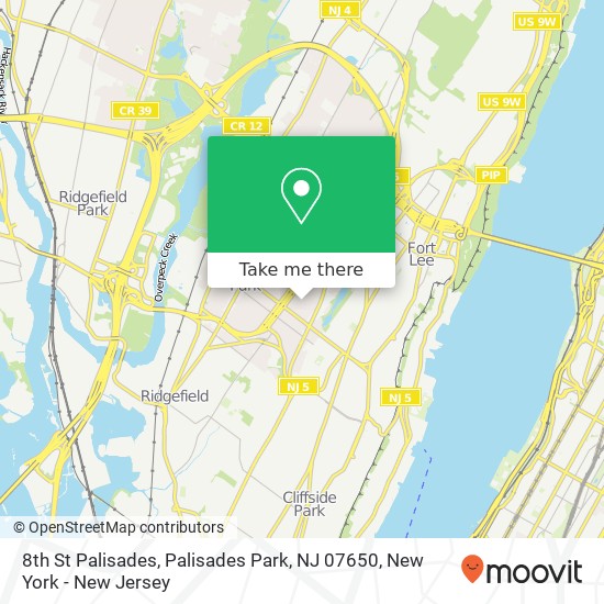 Mapa de 8th St Palisades, Palisades Park, NJ 07650