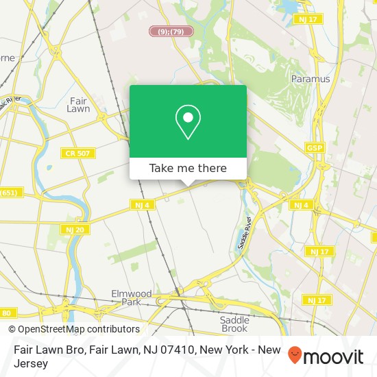 Mapa de Fair Lawn Bro, Fair Lawn, NJ 07410