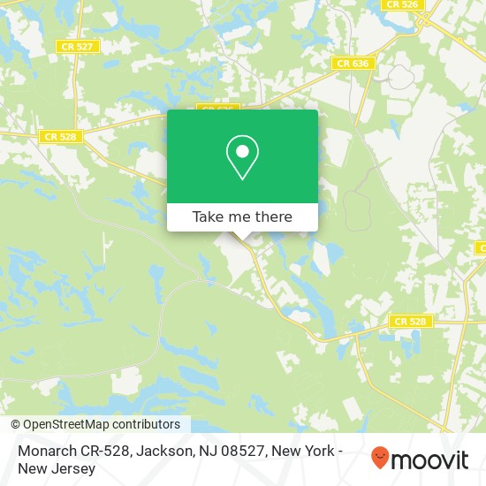 Mapa de Monarch CR-528, Jackson, NJ 08527