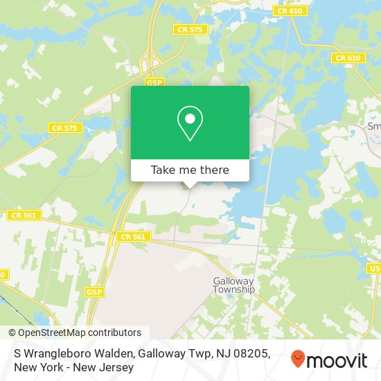 Mapa de S Wrangleboro Walden, Galloway Twp, NJ 08205