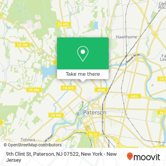 Mapa de 9th Clint St, Paterson, NJ 07522