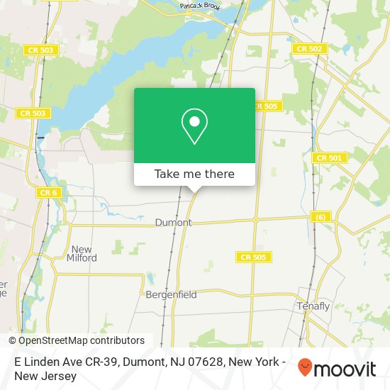 Mapa de E Linden Ave CR-39, Dumont, NJ 07628