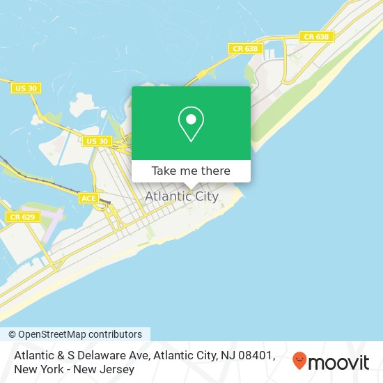 Mapa de Atlantic & S Delaware Ave, Atlantic City, NJ 08401