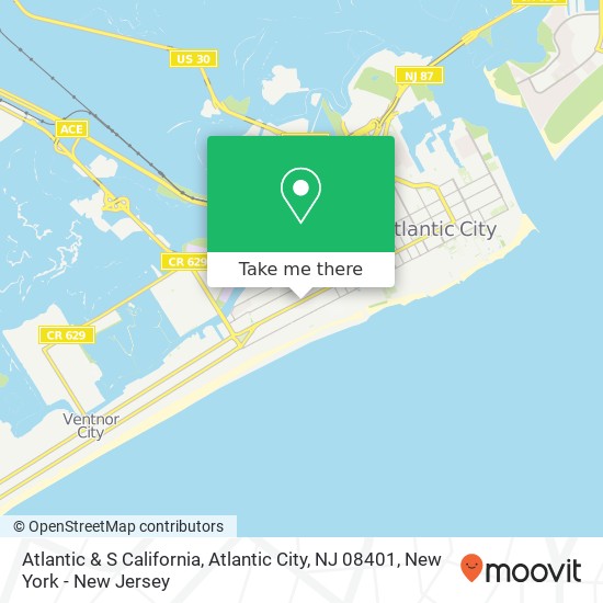 Mapa de Atlantic & S California, Atlantic City, NJ 08401