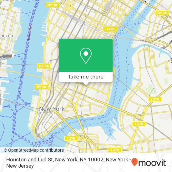 Houston and Lud St, New York, NY 10002 map