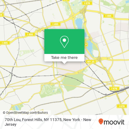 Mapa de 70th Lou, Forest Hills, NY 11375