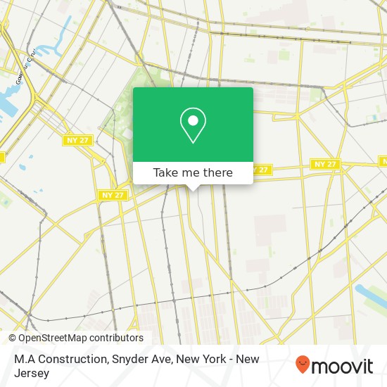 Mapa de M.A Construction, Snyder Ave