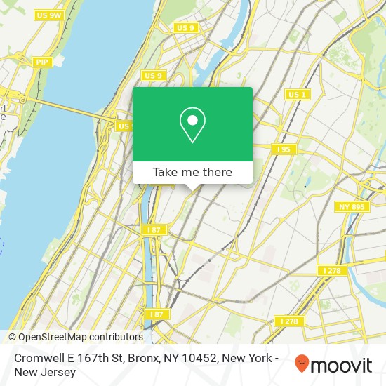 Mapa de Cromwell E 167th St, Bronx, NY 10452