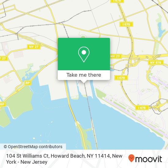 Mapa de 104 St Williams Ct, Howard Beach, NY 11414