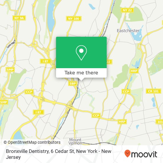 Mapa de Bronxville Dentistry, 6 Cedar St