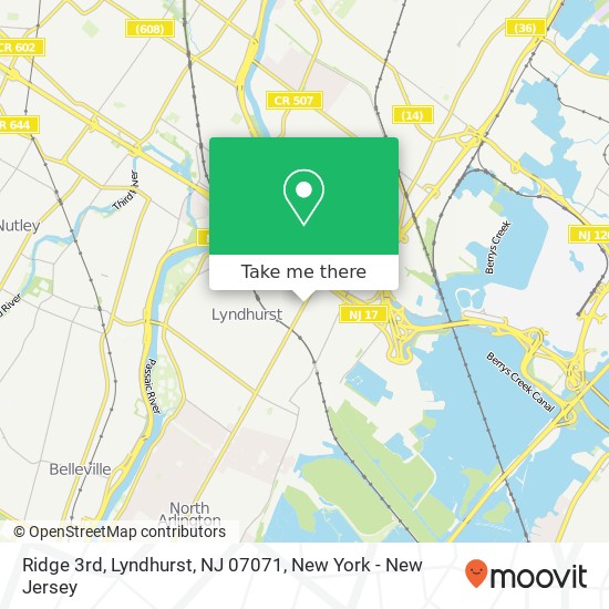 Mapa de Ridge 3rd, Lyndhurst, NJ 07071