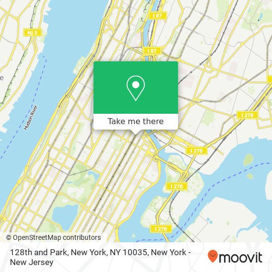 Mapa de 128th and Park, New York, NY 10035