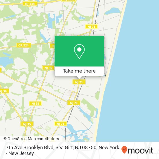 Mapa de 7th Ave Brooklyn Blvd, Sea Girt, NJ 08750