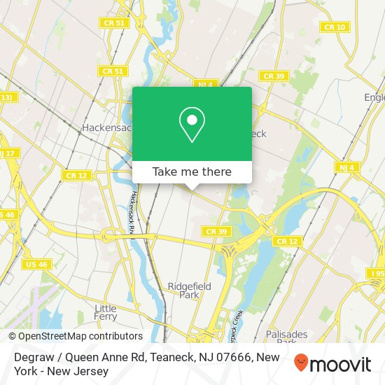 Mapa de Degraw / Queen Anne Rd, Teaneck, NJ 07666