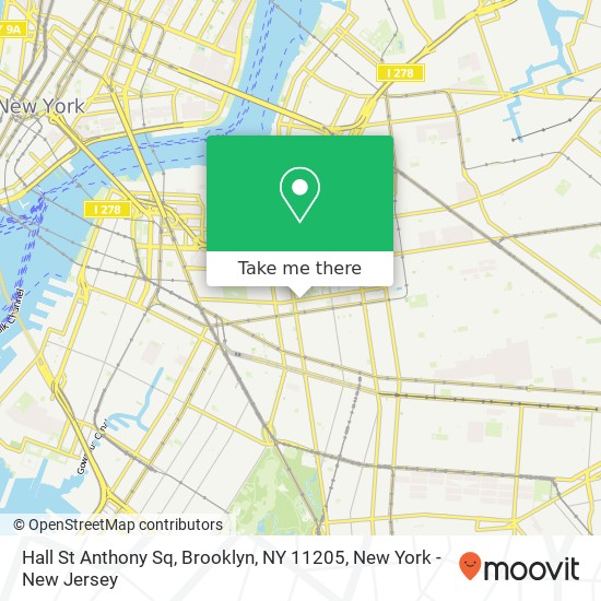 Mapa de Hall St Anthony Sq, Brooklyn, NY 11205