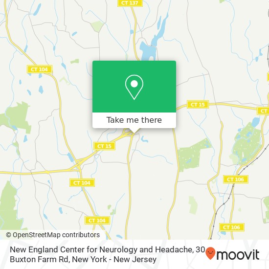 Mapa de New England Center for Neurology and Headache, 30 Buxton Farm Rd