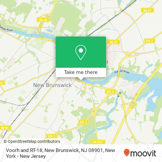 Mapa de Voorh and RT-18, New Brunswick, NJ 08901