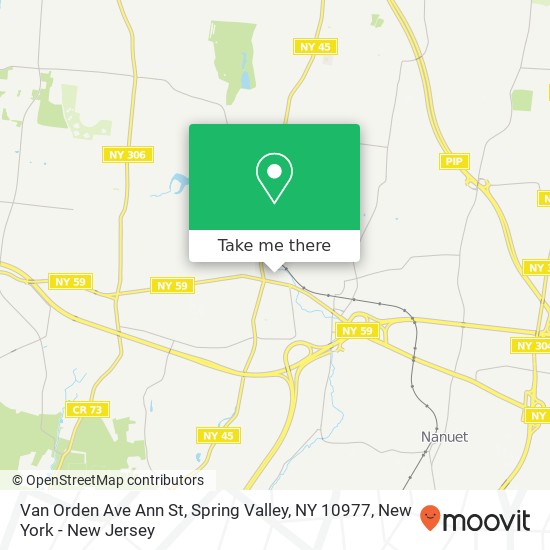 Mapa de Van Orden Ave Ann St, Spring Valley, NY 10977
