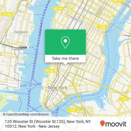 120 Wooster St (Wooster St,120), New York, NY 10012 map