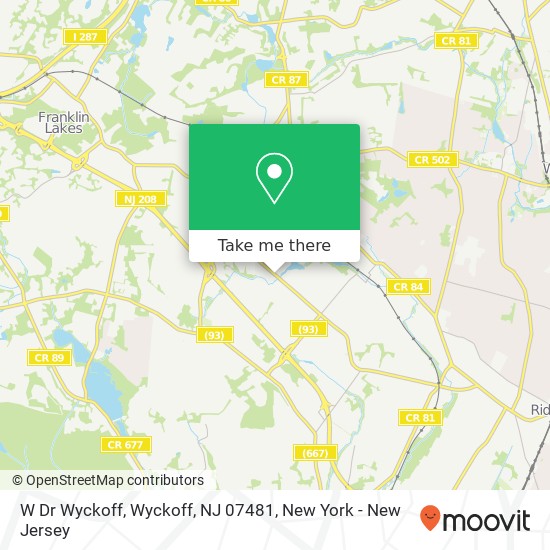 Mapa de W Dr Wyckoff, Wyckoff, NJ 07481