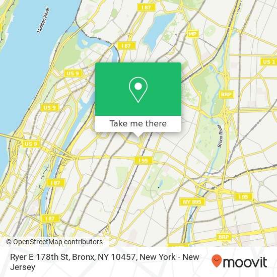 Mapa de Ryer E 178th St, Bronx, NY 10457