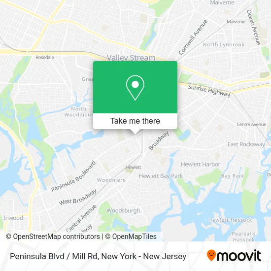 Peninsula Blvd / Mill Rd map