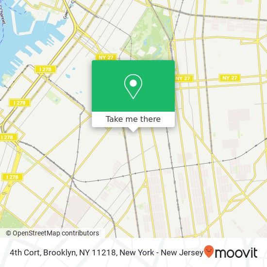 Mapa de 4th Cort, Brooklyn, NY 11218