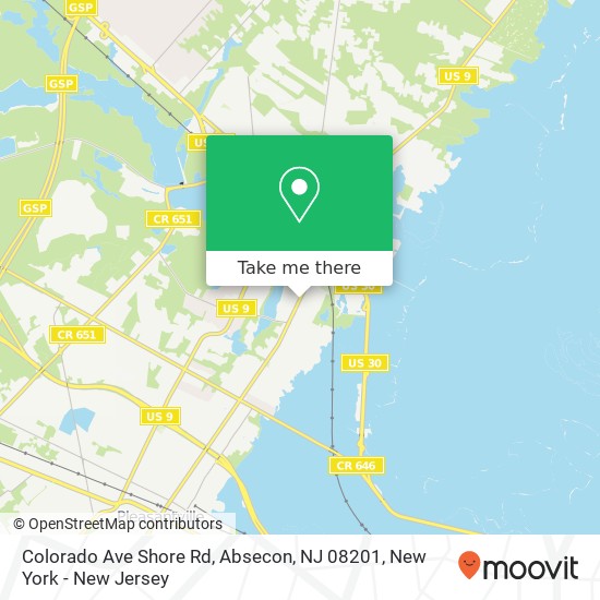 Colorado Ave Shore Rd, Absecon, NJ 08201 map