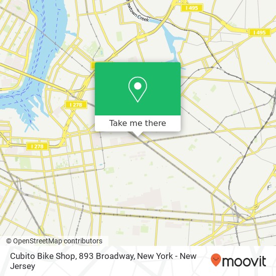 Mapa de Cubito Bike Shop, 893 Broadway