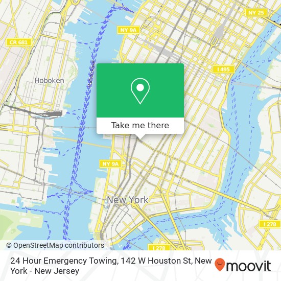 24 Hour Emergency Towing, 142 W Houston St map