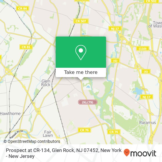 Mapa de Prospect at CR-134, Glen Rock, NJ 07452