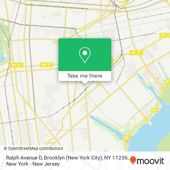 Mapa de Ralph Avenue D, Brooklyn (New York City), NY 11236
