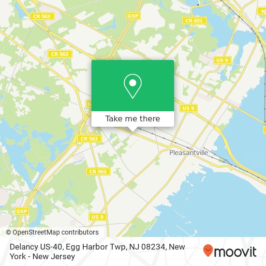 Mapa de Delancy US-40, Egg Harbor Twp, NJ 08234