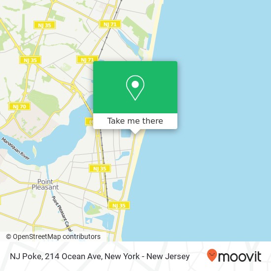 NJ Poke, 214 Ocean Ave map