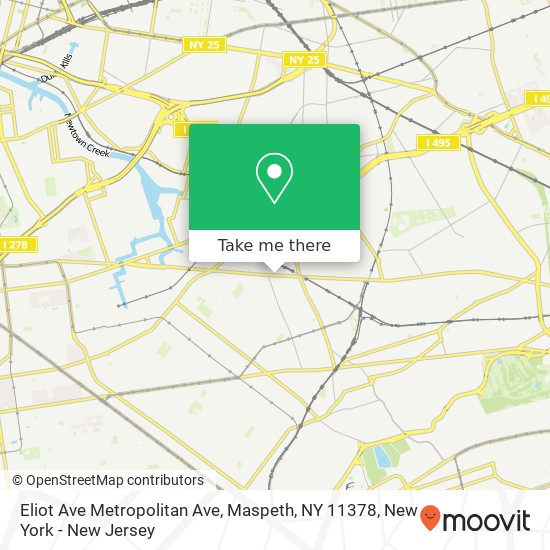 Mapa de Eliot Ave Metropolitan Ave, Maspeth, NY 11378