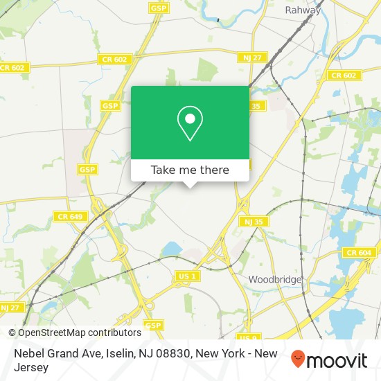 Mapa de Nebel Grand Ave, Iselin, NJ 08830