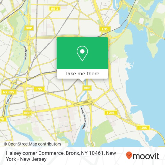 Mapa de Halsey corner Commerce, Bronx, NY 10461