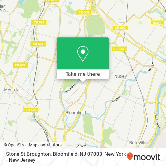 Mapa de Stone St Broughton, Bloomfield, NJ 07003