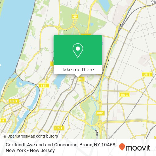 Mapa de Cortlandt Ave and and Concourse, Bronx, NY 10468