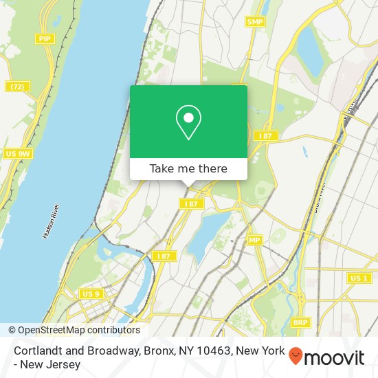 Mapa de Cortlandt and Broadway, Bronx, NY 10463