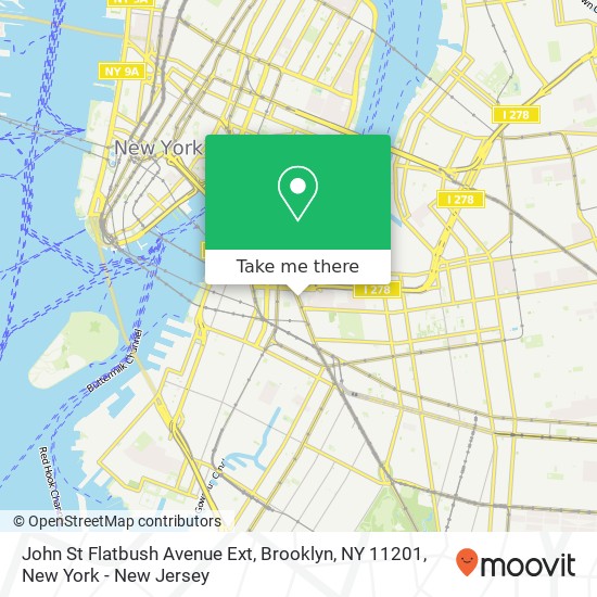 Mapa de John St Flatbush Avenue Ext, Brooklyn, NY 11201