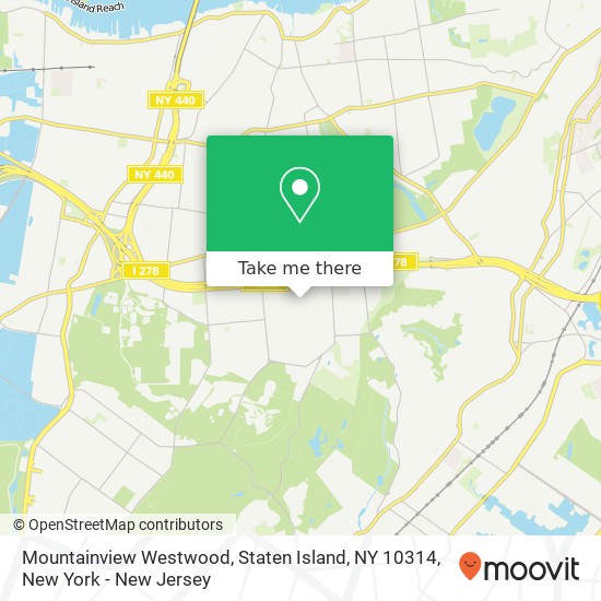 Mapa de Mountainview Westwood, Staten Island, NY 10314