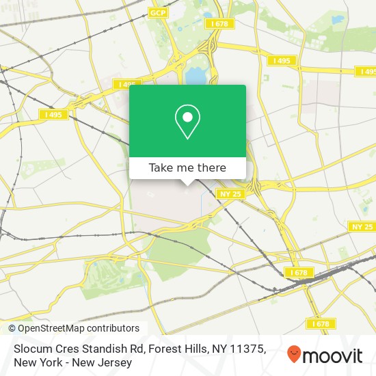 Mapa de Slocum Cres Standish Rd, Forest Hills, NY 11375