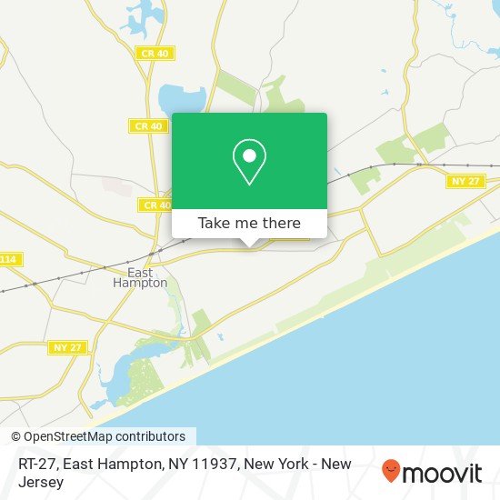 Mapa de RT-27, East Hampton, NY 11937