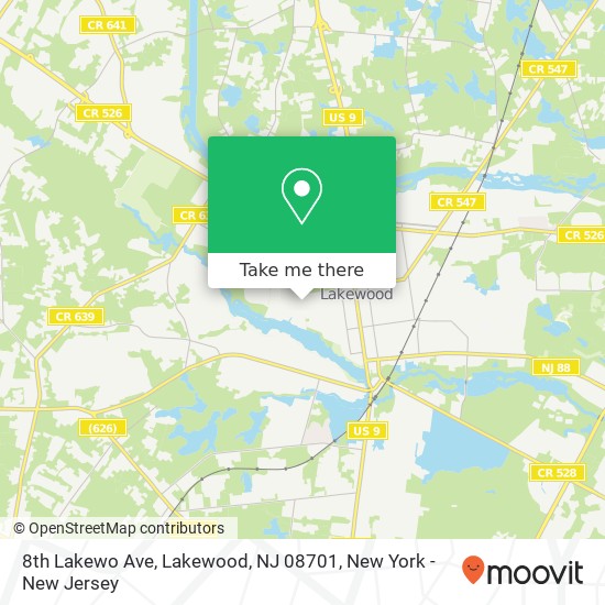 Mapa de 8th Lakewo Ave, Lakewood, NJ 08701
