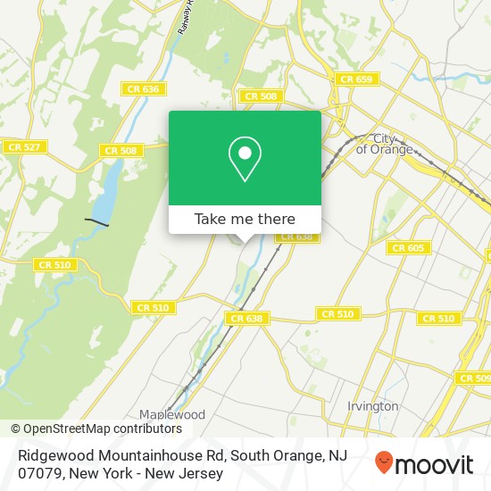 Mapa de Ridgewood Mountainhouse Rd, South Orange, NJ 07079