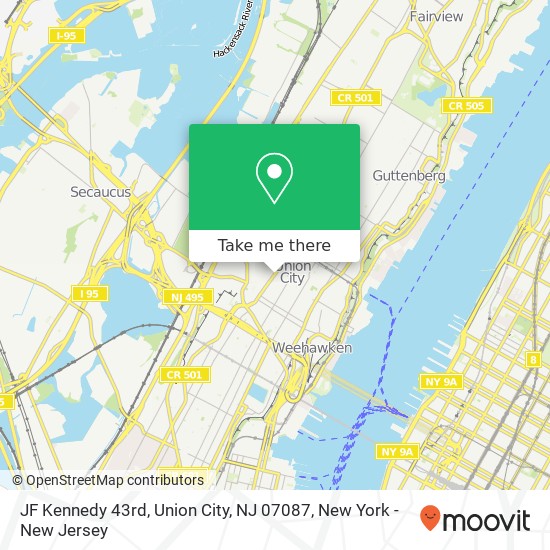 JF Kennedy 43rd, Union City, NJ 07087 map