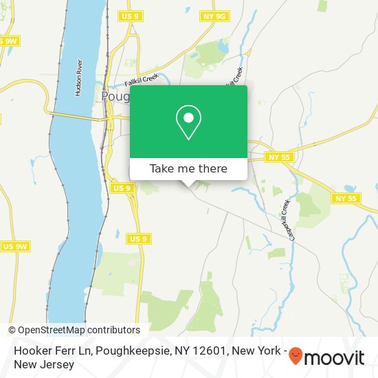 Mapa de Hooker Ferr Ln, Poughkeepsie, NY 12601